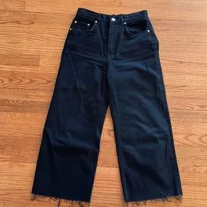 Zara Jeans Zara Join Life Wide Leg Hi Rise Jeans Black 286